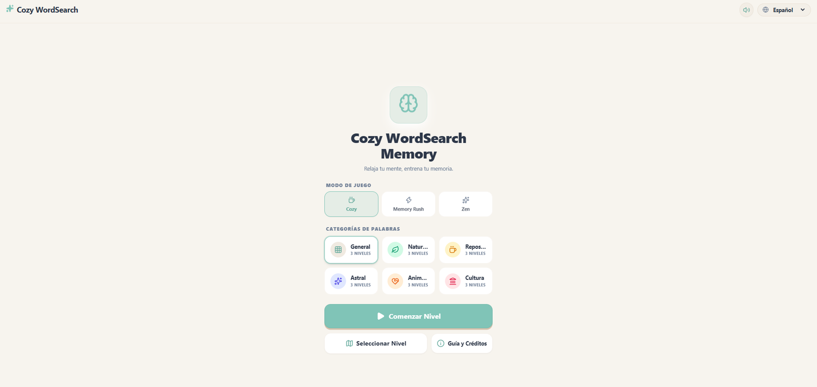 Cozy WordSearch Memory